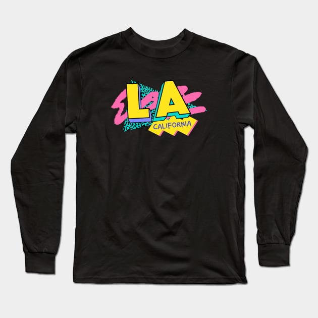 Los Angeles, California Retro 90s Logo Long Sleeve T-Shirt by SLAG_Creative